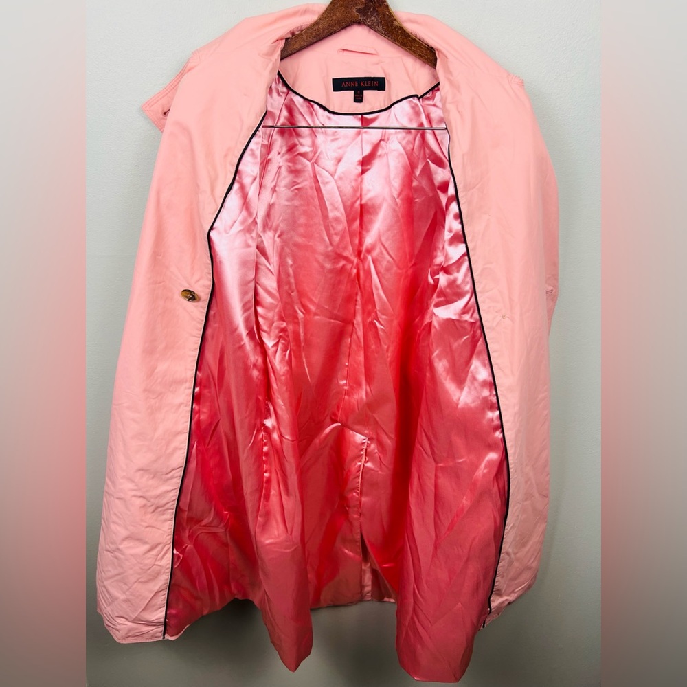 Anne Klein Bubblegum Belted Pink Trench Coat – Size 8 - Picture 2 of 15